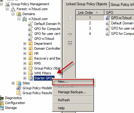 create a starter GPO server