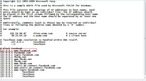 block facebook with hosts file