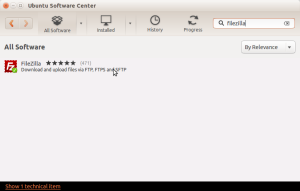 filezilla installation from ubuntu software center