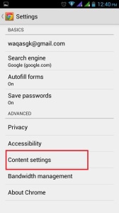 Content setting android