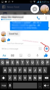 Disable enable location on FB messenger