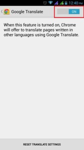 turn on off translator android