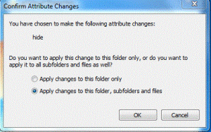 hide all sub folders windows 7