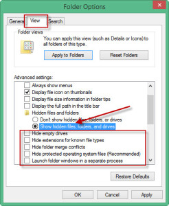 show hidden files folders windows 7