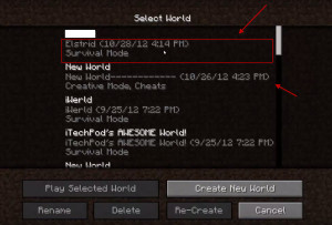 Select your world to start LAN Steps