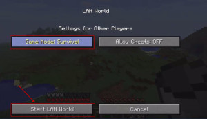 Start LAN Server Minecraft